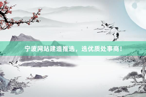 宁波网站建造推选，选优质处事商！